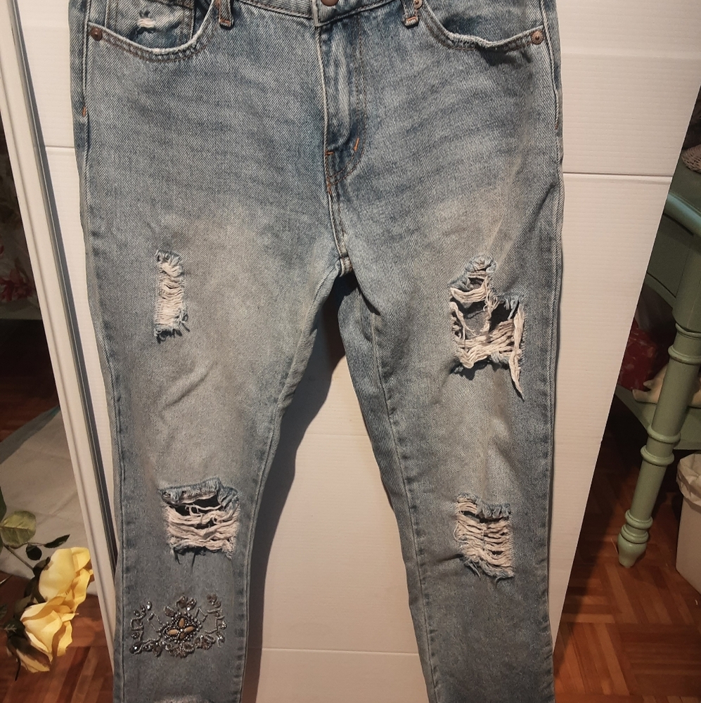 Distressed Blue Women's Jeans